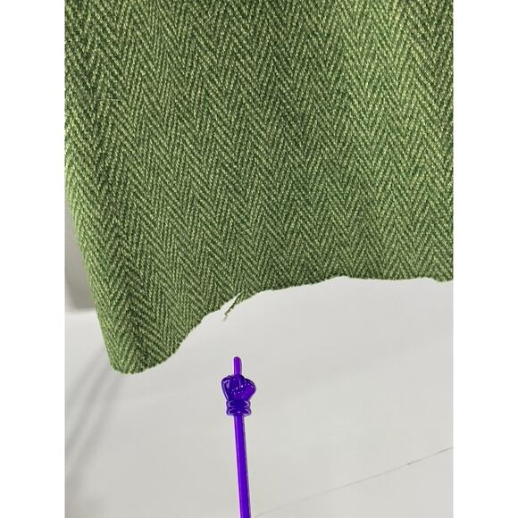 BONNE PETITE Women's Vintage Green Herringbone Knit Button-Front Mini Skirt SZ S - Picture 5 of 10